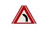 RVV Verkeersbord J03 - Vooraanduiding bocht naar links waarschuwing bord waarschuwingsbord driehoek rood breed